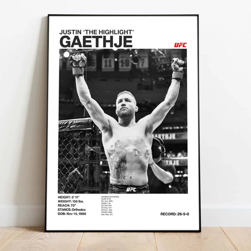 Black & White Fighter Canvas Posters — Unframed