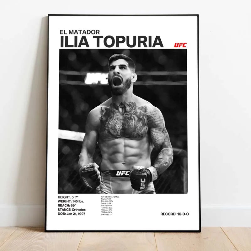 Black & White Fighter Canvas Posters — Unframed
