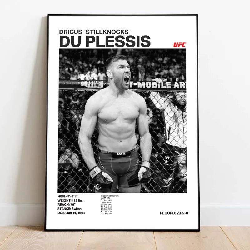 Black & White Fighter Canvas Posters — Unframed