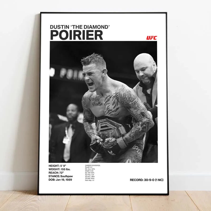 Black & White Fighter Canvas Posters — Unframed
