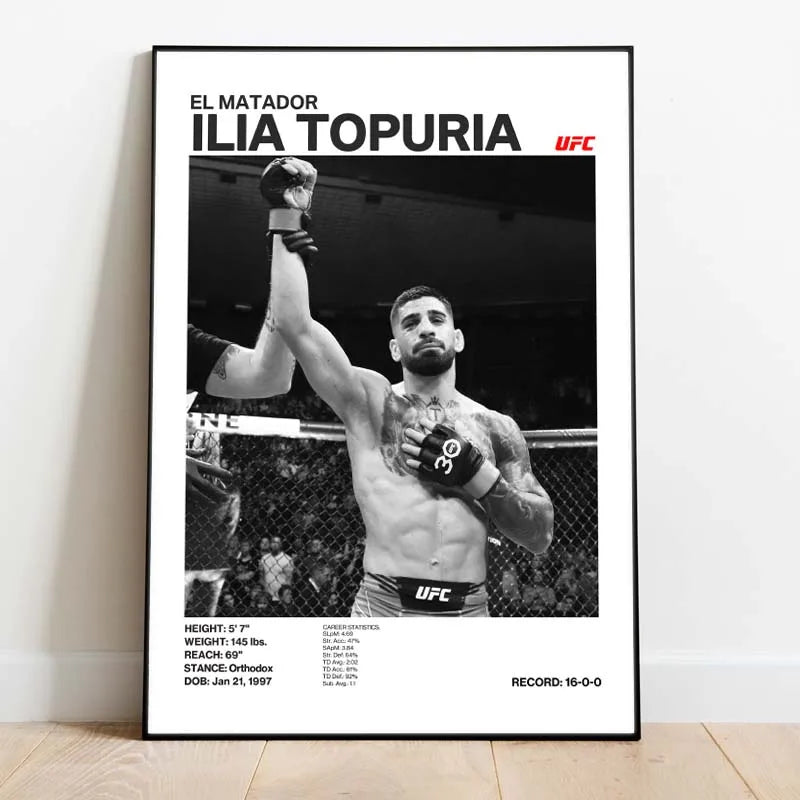 Black & White Fighter Canvas Posters — Unframed
