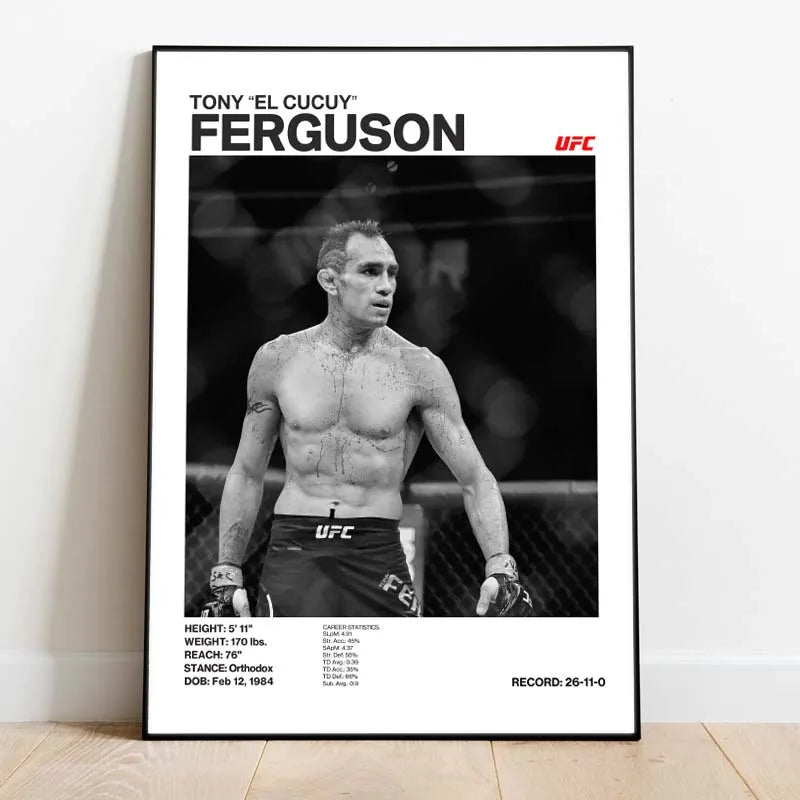 Black & White Fighter Canvas Posters — Unframed