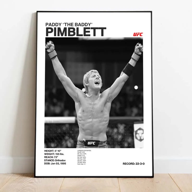 Black & White Fighter Canvas Posters — Unframed