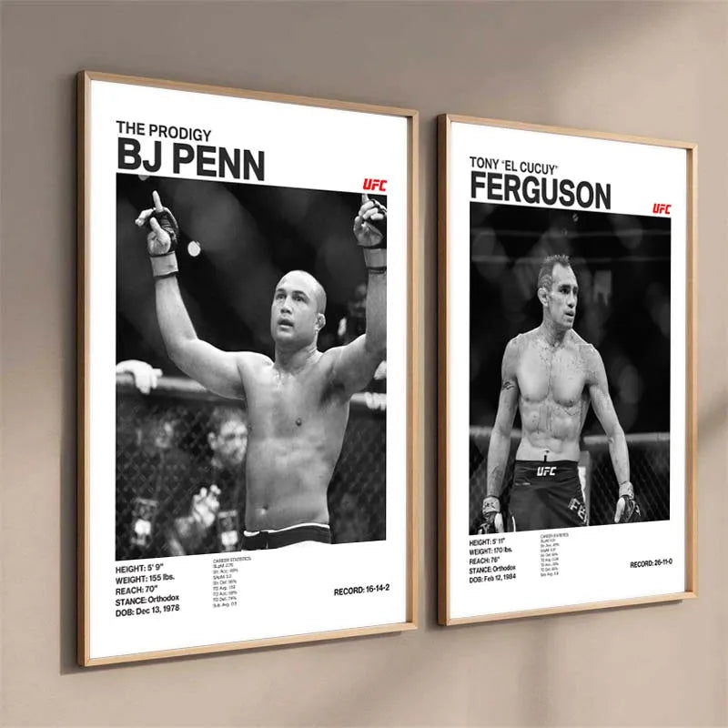 Black & White Fighter Canvas Posters — Unframed