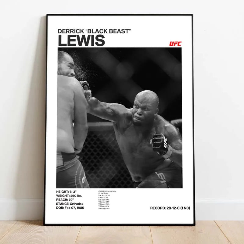 Black & White Fighter Canvas Posters — Unframed